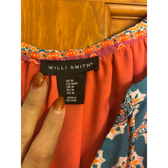 Willi Smith Boho Print Sleeveless Shift Dress M Lined Summer Festival Beach - Picture 5 of 6